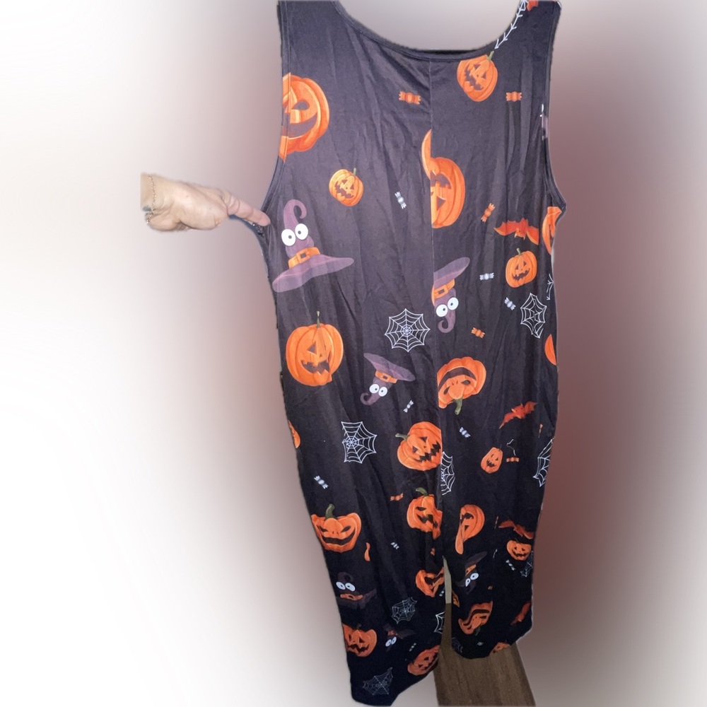 NEW BLOOMCHIC Halloween Pumpkin Print Jumpsuit, 14/16, 1X - Picture 5 of 6